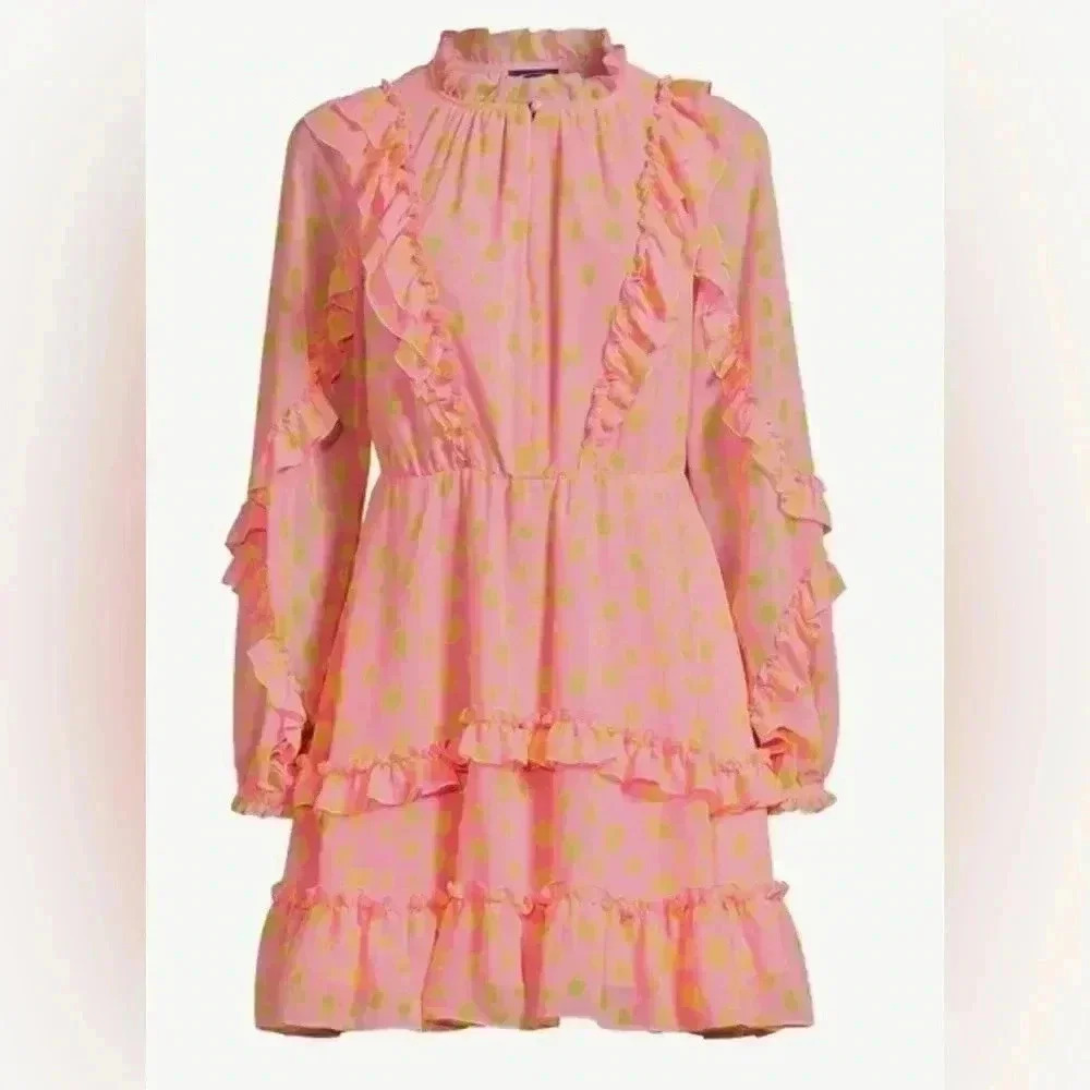 **NWT**Scoop Women's Long Sleeve Ruffle Mini Dress Size Small (4-6)